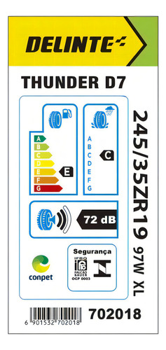 Pneu 245/35 19 Delinte D7 Vw Audi Porsche Mercedes