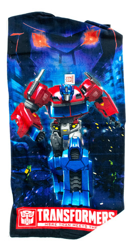 Toalla De Transformers Optimus Prime, 100% Algodón Color Azul Oscuro