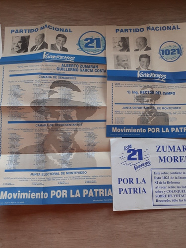 Elecciones 1989 Lista 21 Partido Nacional - Por La Patria