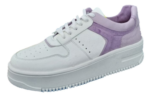 Tenis Plataforma Para Dama Color Blanco