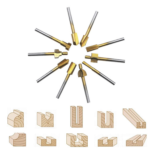 Brocas Hss Y Enrutador 1/8 Para Bricolaje Y Carpintería