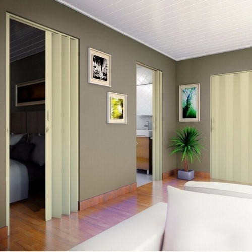 Porta Sanfonada Pvc Polifort 210cmx80cm Bege Bfwt