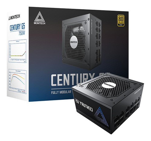 Fonte Montech Century G5 750w 80 Plusgold Pcie 5.0 Pfc Ativo Cor Preto