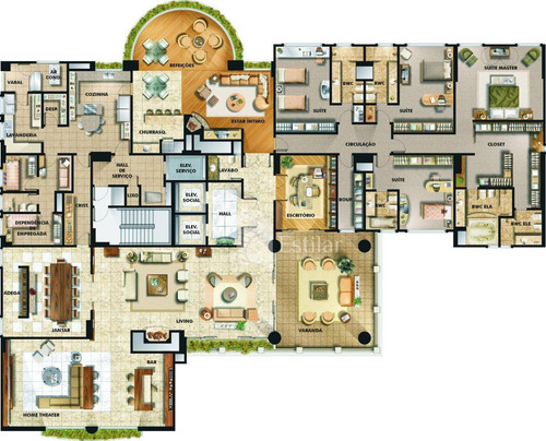 Imagem 22 de 22 de Apartamento Alto Padrão 04 Suítes E 04 Vagas No Batel, Curitiba - Ap2582