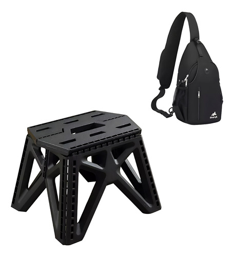 Kit Banco Plegable Resistente + Pechera Ergonomica
