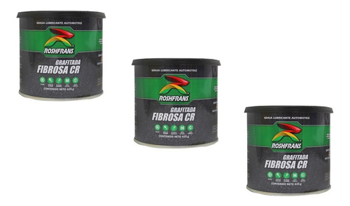 Kit 3 Grasa Lubricante Grafitada Fibrosa Roshfrans Lata 425g