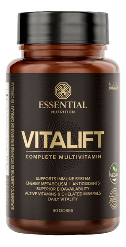 Essential Nutrition Vitalift Sem sabor 90 caps Multivitamínico 