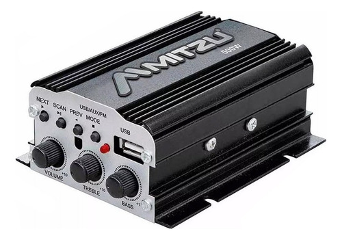 Mini Amplificador De 2 Canales Bluetooth Mitzu Mit-76bt Colo