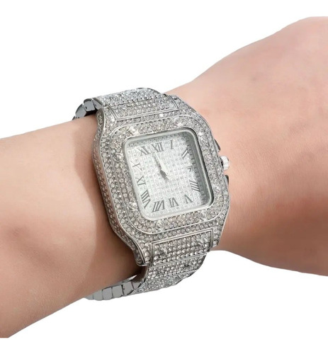 Reloj Diamantado De Lujo Hiphop Joyería Unisex 