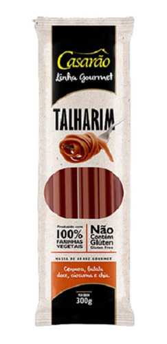 Kit 2x: Talharim Cenoura/chia/cúrcuma S/ Glúten Casarão 300g