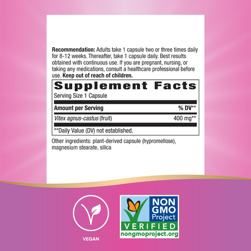 Suplemento Nature's Way Vitex Fruit 320 Cápsulas