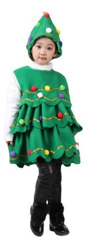 Aplicable A Vestido De Árbol De Navidad A Rayas Para Niñas,
