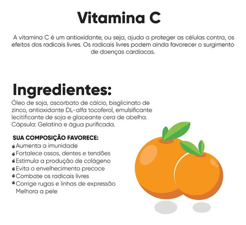 Vitamina C+Zinc: 1 cápsula por día equivale a 5 naranjas, 30 cápsulas con sabor sin sabor