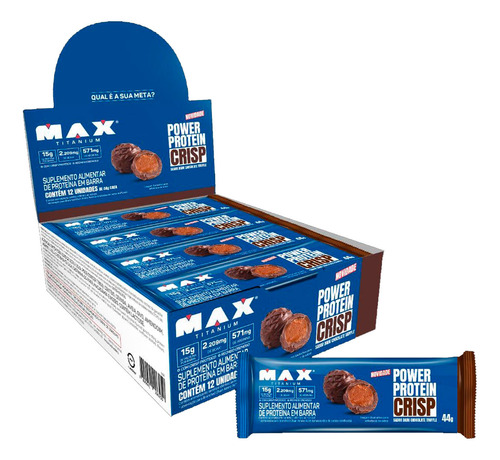 Power Protein Crisp 12 Un 44g Chocolate Truffle Max Titanium