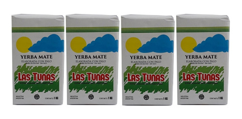 Pack X 4 Yerba Mate Las Tunas Sin Tacc 1kg 