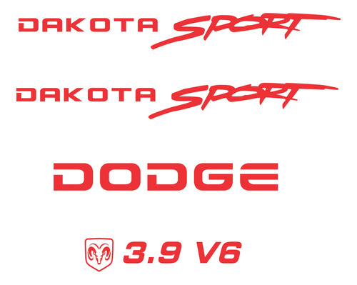 Kit Adesivos Dodge Dakota Sport Em Vermelho Dksptv Fgc