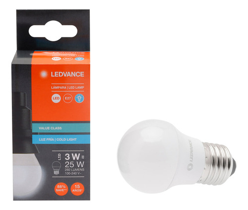 Foco Led P14 Ledvance 3w 260 Lúmenes Luz Blanca Fría