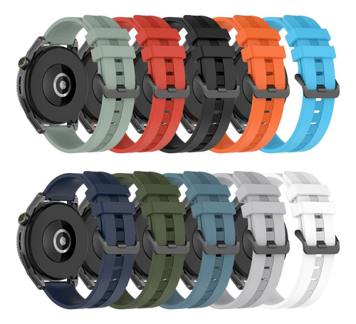 . Correa De Reloj De Silicona Negra Para Samsung Galaxy