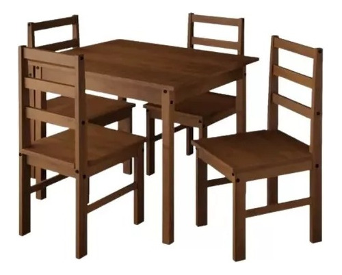 Juego De Comedor 4 Sillas De Madera. De Todo!