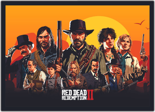 Quadro Decorativo Red Dead Redemption Games Jogos Moldura 02