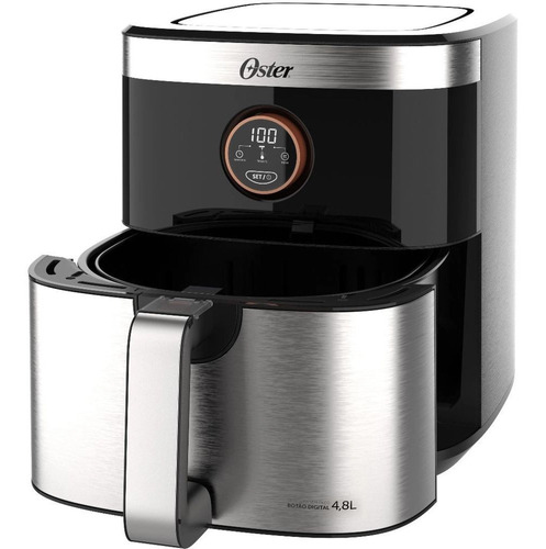 Fritadeira Air Fryer Sem Óleo Ofrt660 Preta/inox Oster 4,8l Cor Preto 110V