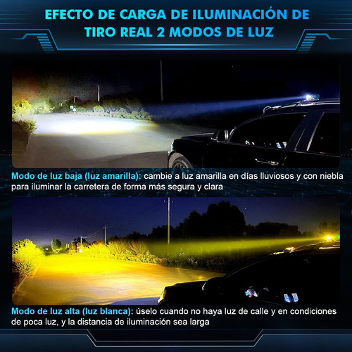 Faros De Lupa Luces Led Auxiliares Auto Con Doble Color 2pcs