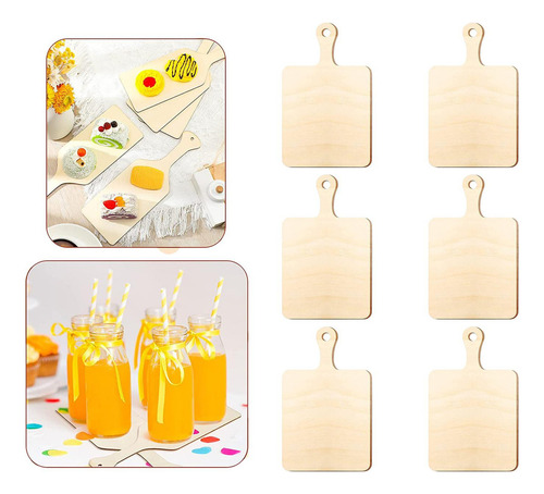 // Tabla De Cortar De Madera De 6 Uds, Tablas De Madera