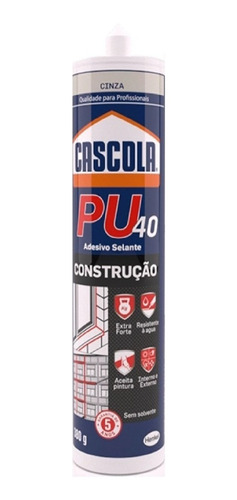 Cola Selante Pu40 Adesivo Profissional Cinza 380g Cascola