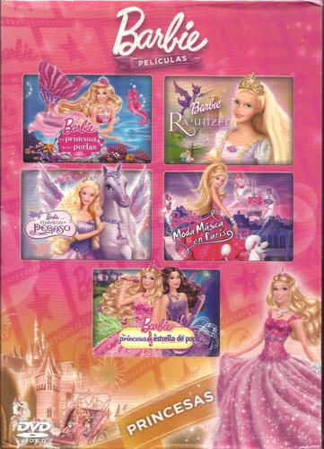 Colección Barbie Princesas | 5 Dvd's Películas Nuevo