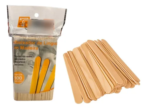 comprar 100 Palitos De Madeira Talge Pu002F Depilação Ponta Redonda Full