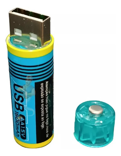 Pack 4 Pilas Aa Ion Litio Recargables Usb 1.5v Doble A