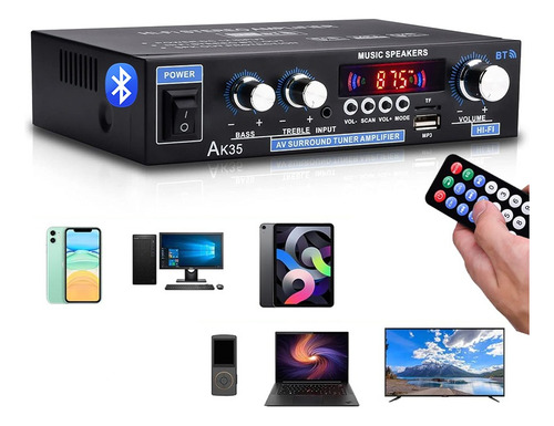 Amplificador De Audio Digital Doméstico Bluetooth De 2 Canal
