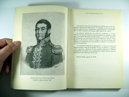 Efemerides Sanmartinianas Jacinto Yaben Papel 1978 Boedo (Usado)