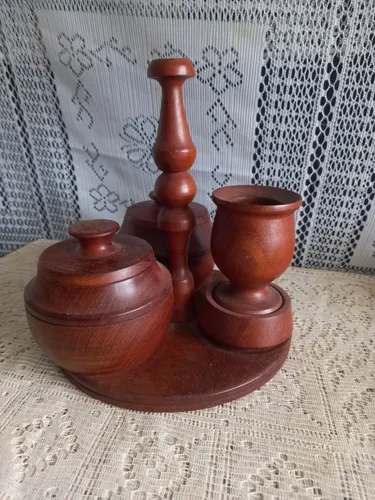 comprar Muy Buena Yerbera\u002Fazucarero De Madera Con Mate