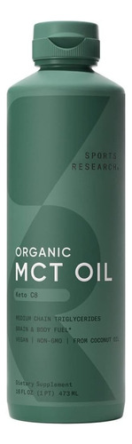 Aceite Mct C8 100% De Cocos Organicos Sports Research 473 Ml