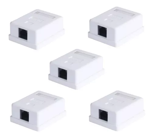 Roseta Caja RJ45 pared Cat 6 simple blanca