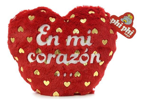 Phi Phi Peluche Corazón Reversible Con Frase 25cm 2724 Color Rojo