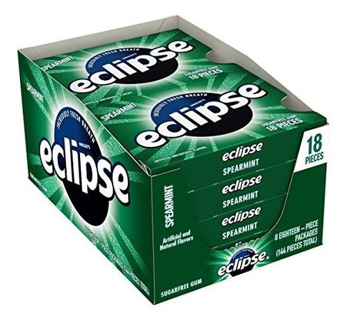 Chicle - Miga De Pan - Eclipse Spearmint Sugar Free Gum, 18 