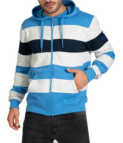 Campera Canguro Frisa Rayas Zebra | Mistral (86006)