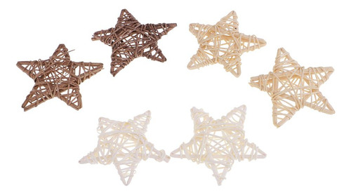 2x De Mimbre Con Forma De Estrella Natural Decoración De