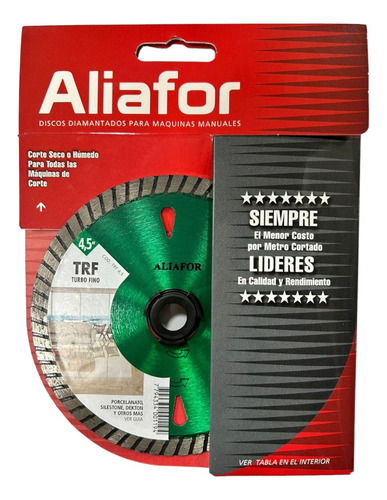Disco De Corte Diamantado Aliafor Trf4,5 Porcelanato