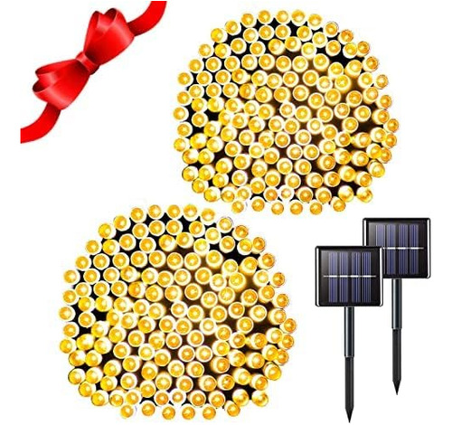 Luces Solares De Navidad Impermeables Para Exteriores Paquet