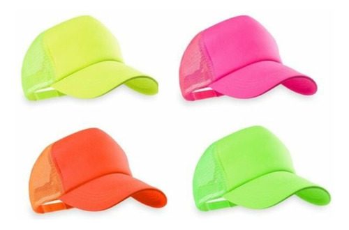 Gorra Trucker Lisas Para Sublimar Rosa Fluor Pleno Unica