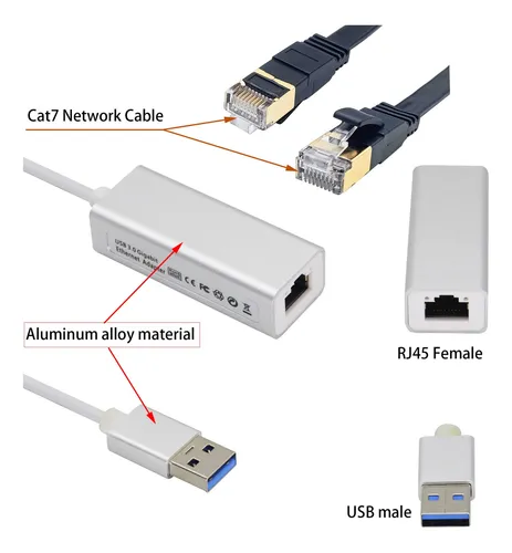 Hcfeng Adaptador Ethernet Usb 3.0 A Gigabit Rj45 10/100/1000