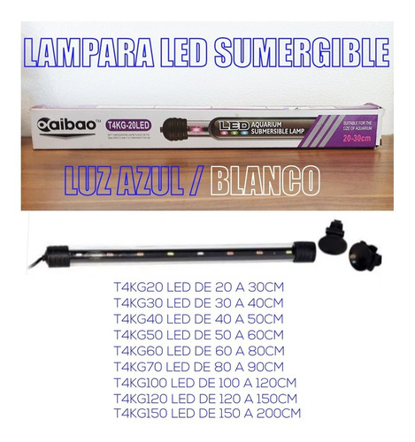 Luz Lampara Sumergible Led Desde 20 Cm Acuarios Peceras