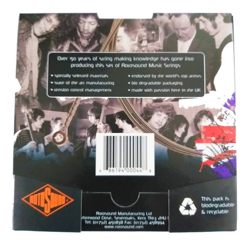 Imagen 2 de 3 de Cuerdas Bajo Eléctrico Rotosound Rb 40 Bajo 4 Cuerdas 40-100