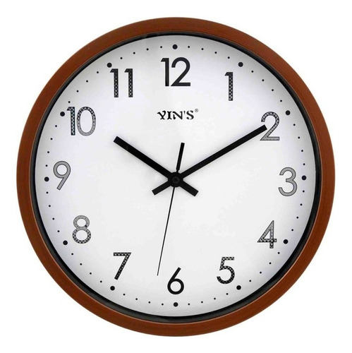 Relógio De Parede Marrom/branco 4,3x30,5x30,5cm - Yn Clock