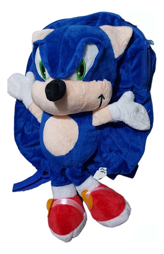 Morral Peluche Sonic Maleta Niños Escolar Importado