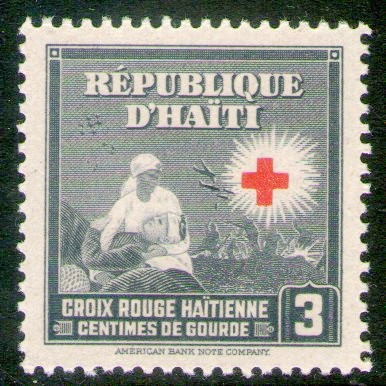 Haití Sello Mint Cruz Roja = Enfermera = Soldado Año 1945
