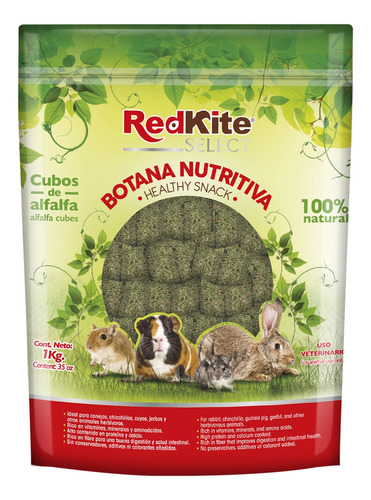 Redkite Premio Cuyo, Chinchilla Conejo Cubos De Alfalfa 1 Kg